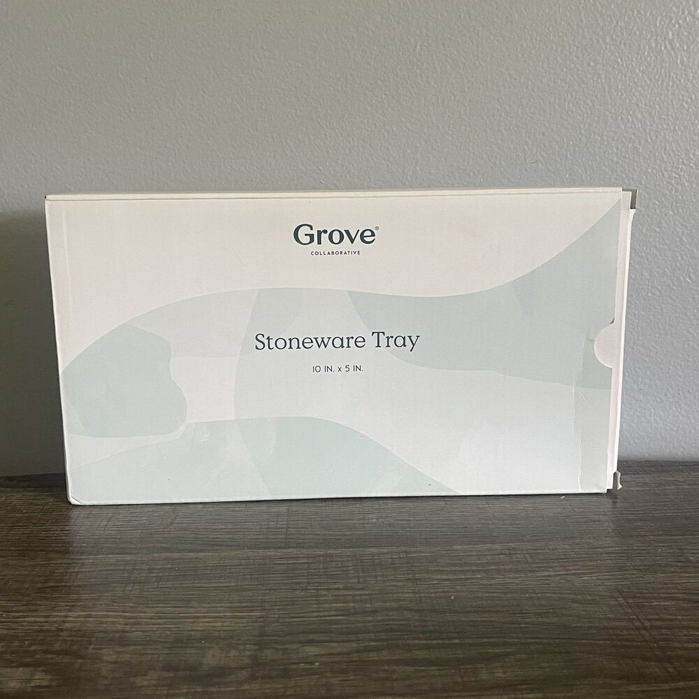 Grove Collaborative White Sink Side Stoneware Tray 10in by 5in Holder Organizer